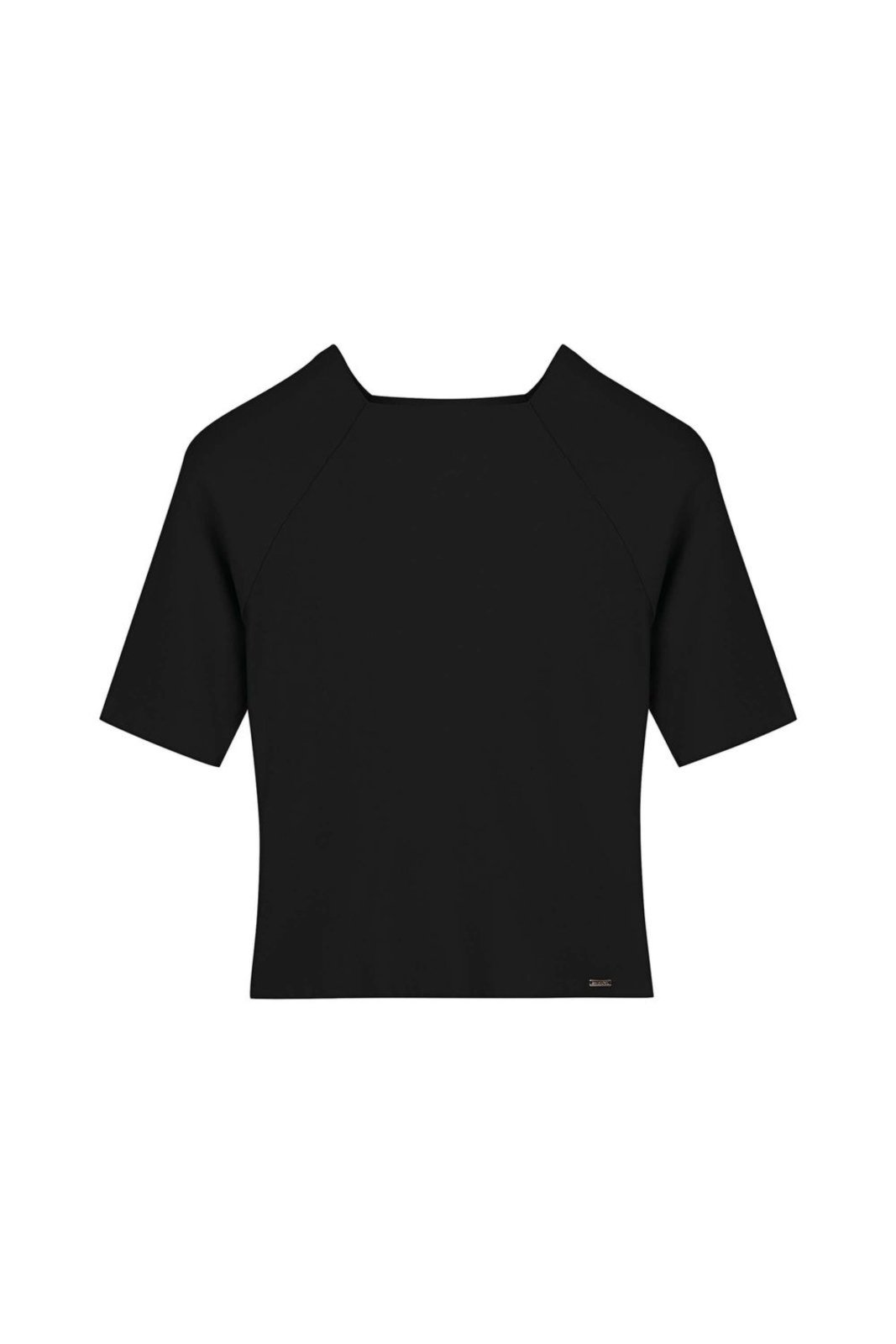 Blusa Feminina Regular Decote Quadrado Marialícia Preto