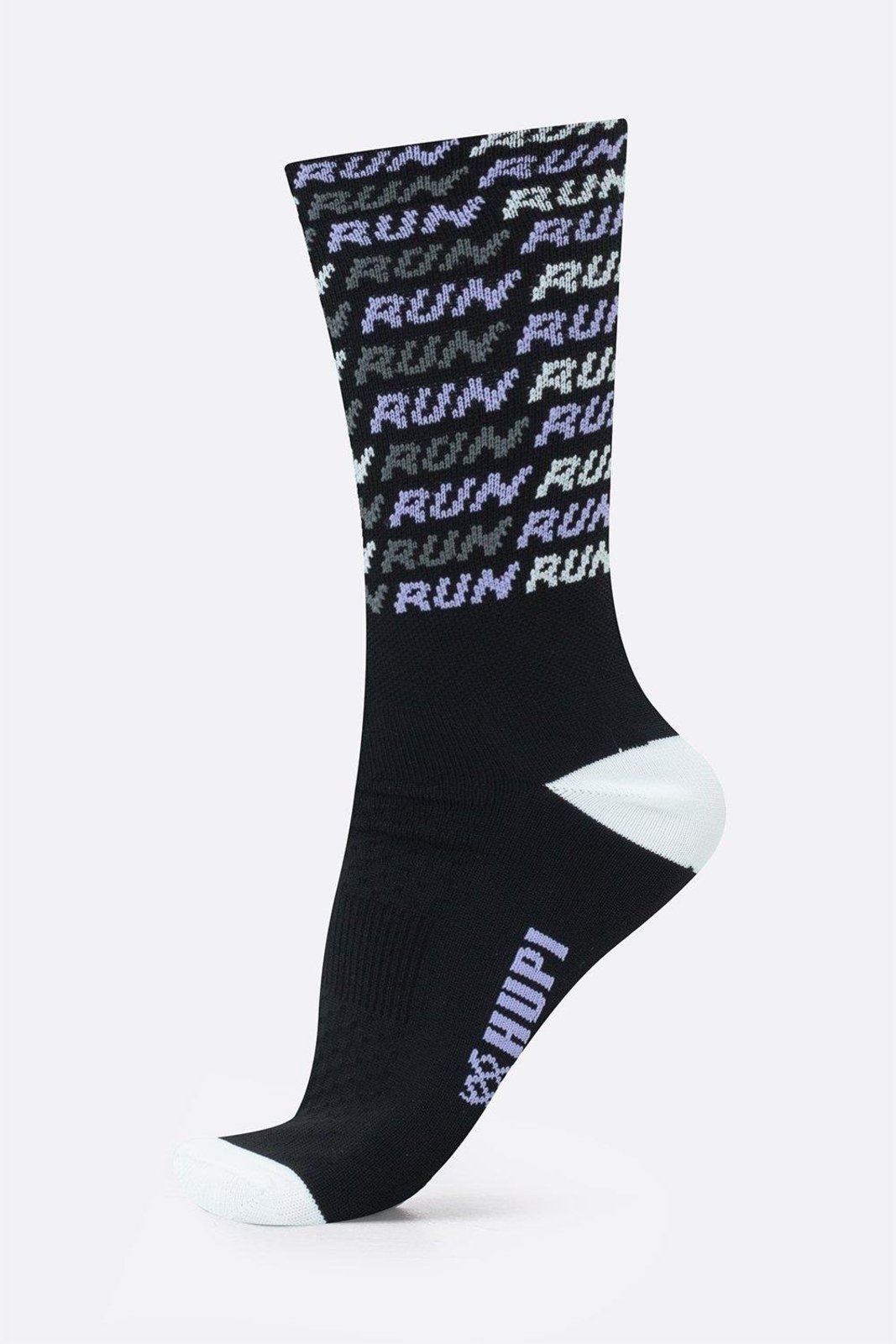Meia HUPI Run Tri Preto e Roxo Pés Menores 34-38 Roxo