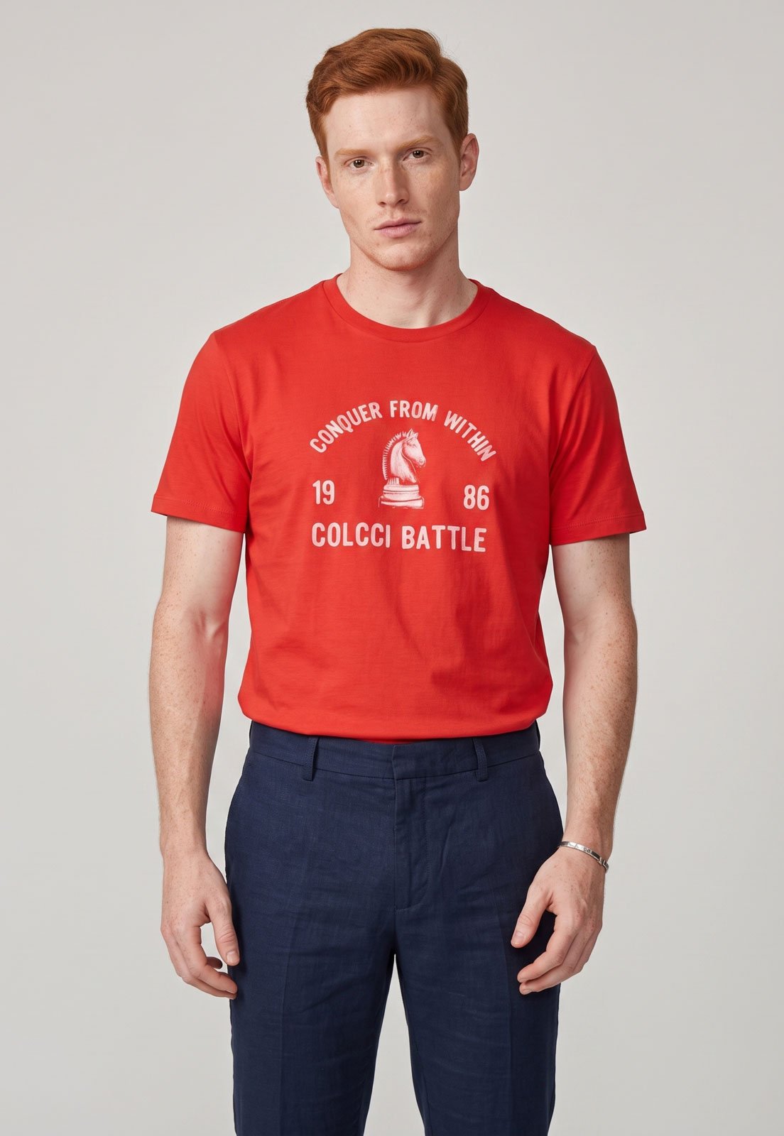 Camiseta Masculina Colcci Estampa Frontal Vermelha