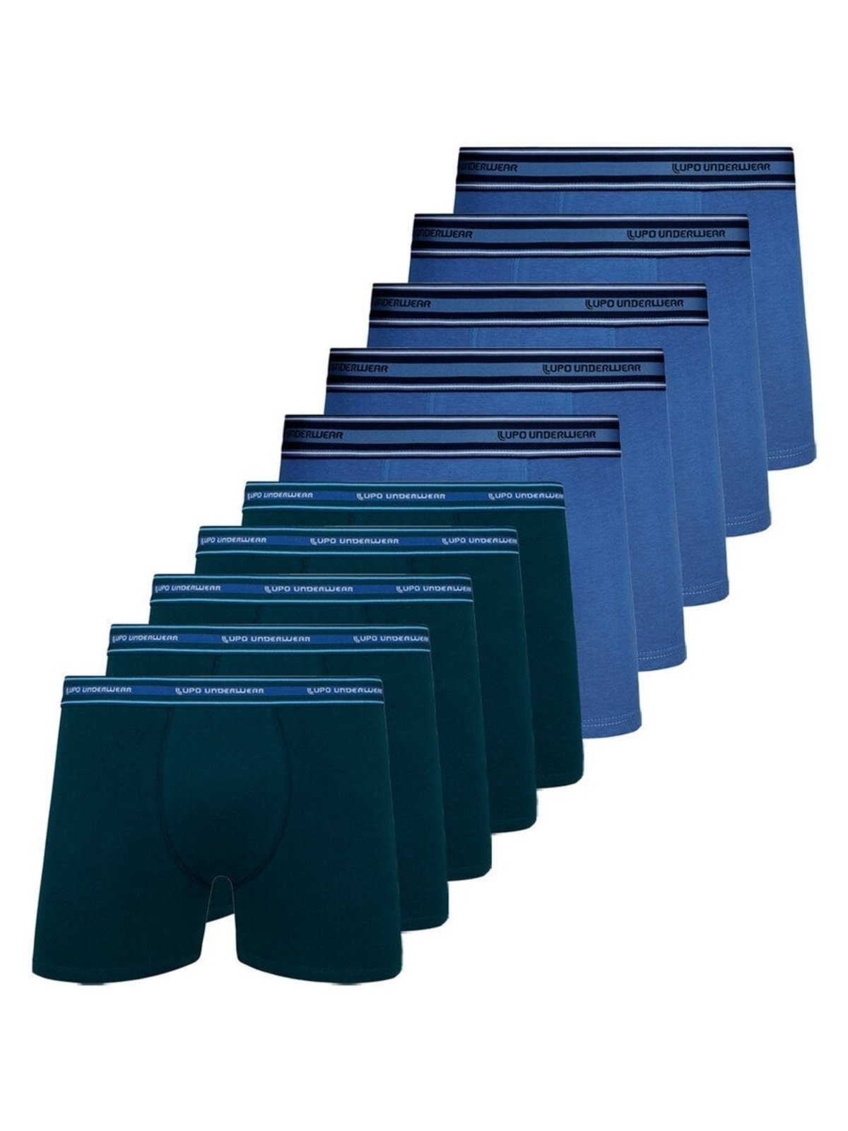 Kit com 10 Cuecas Boxer Lupo 523-003 Azul