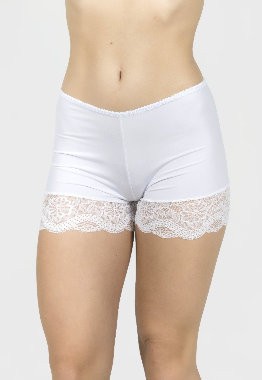 Short com Renda Serra e Mar Modas Lingerie Anágua Branco