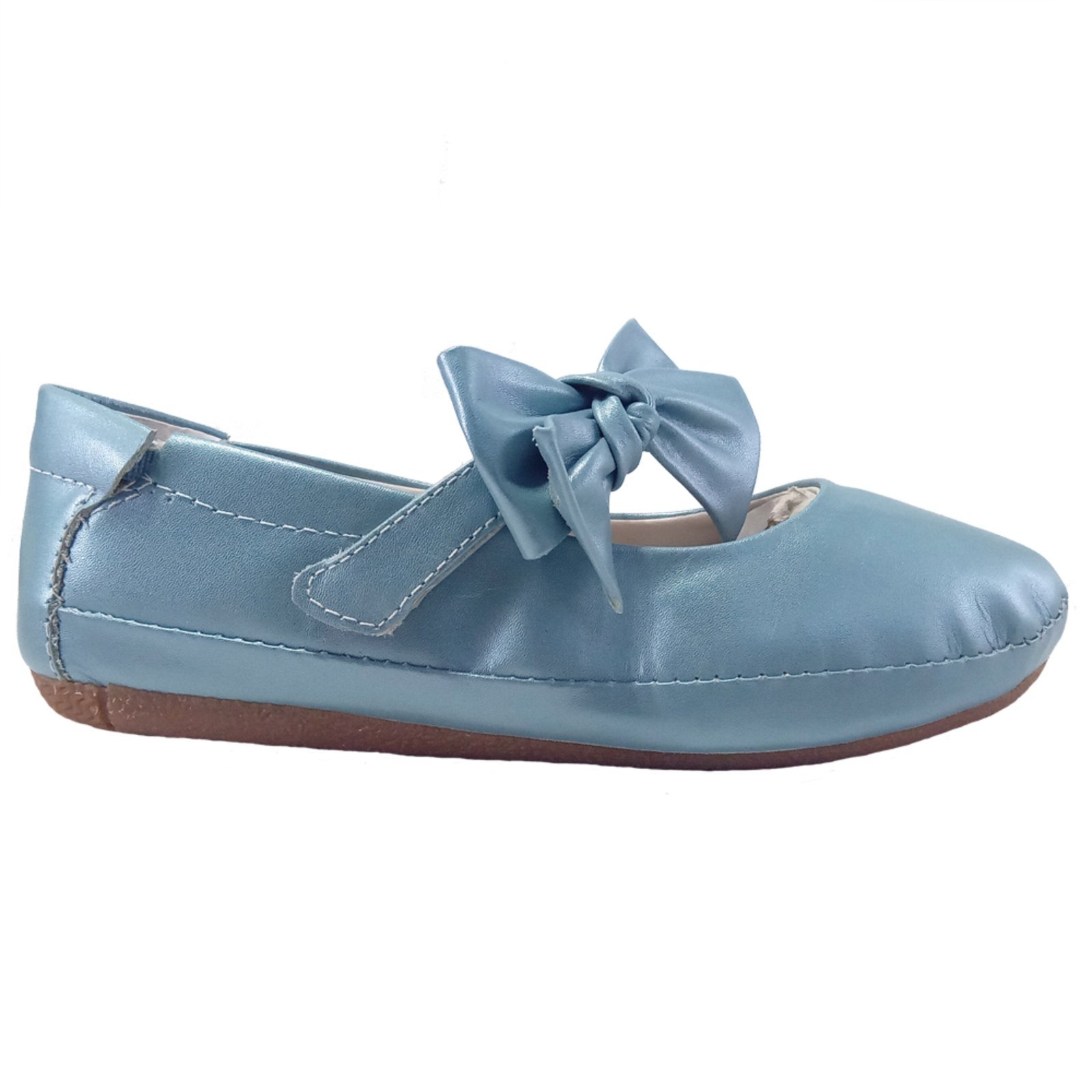 Vista 3 Infantil - Sapatilha Clássica com Laço Fechamento Fácil Kimey Azul Perolado rosa azul Kimey rosa azul
