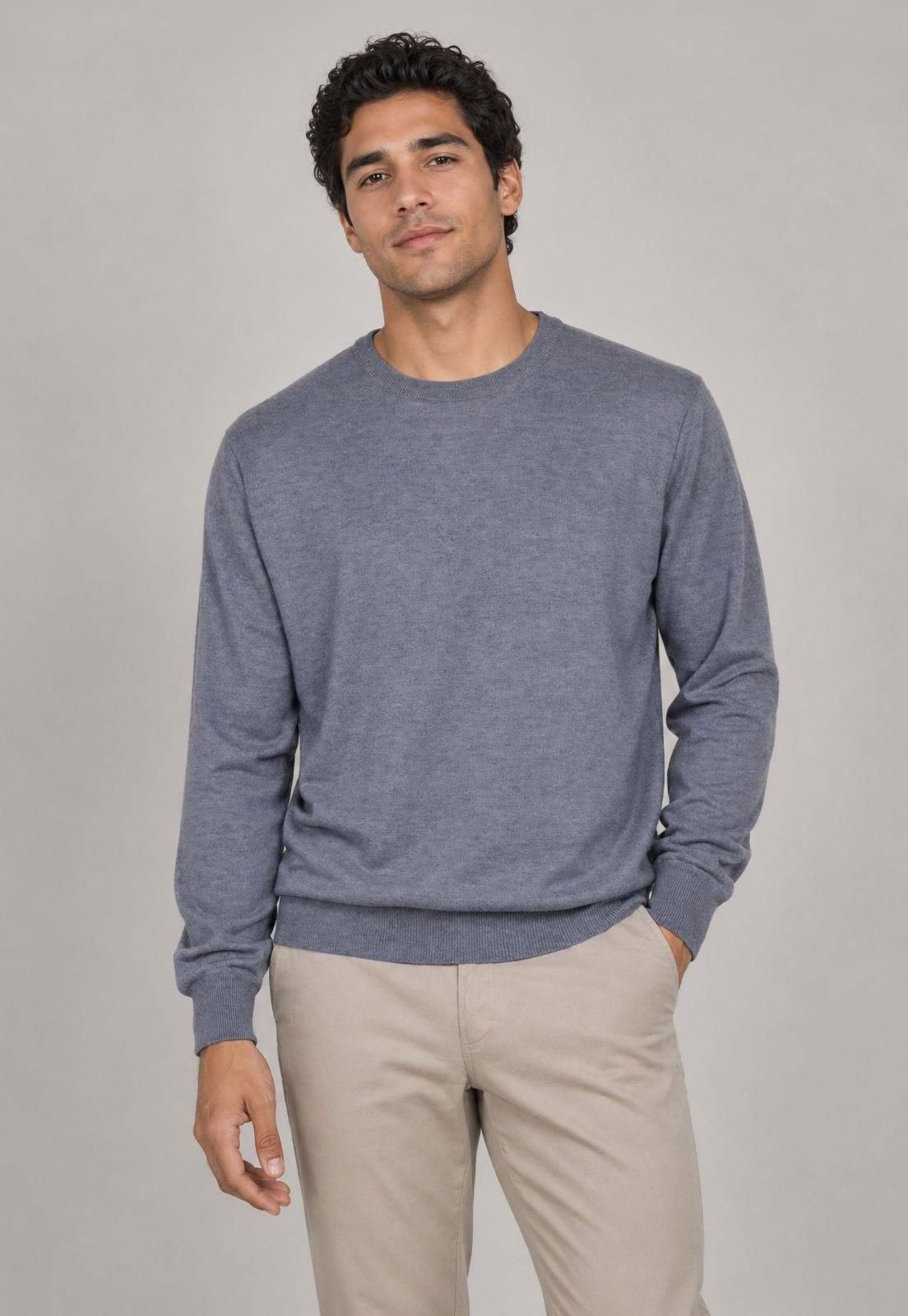 Suéter Masculino Broken Rules Gola Redonda Cinza