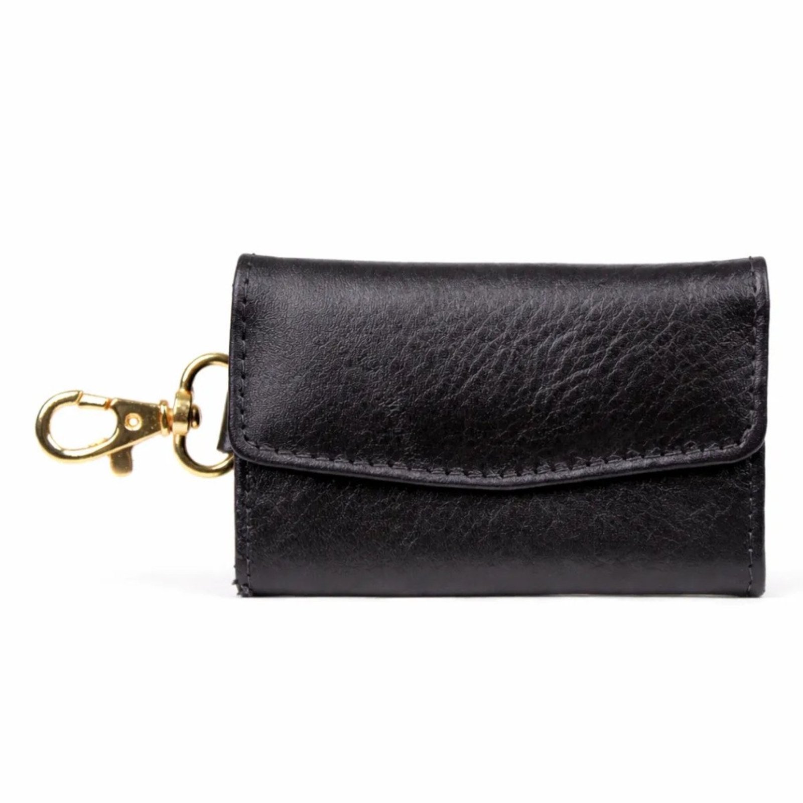Chaveiro Charm Bag Porta Moedas Notas e Cartões em Couro Artlux 517 Preto