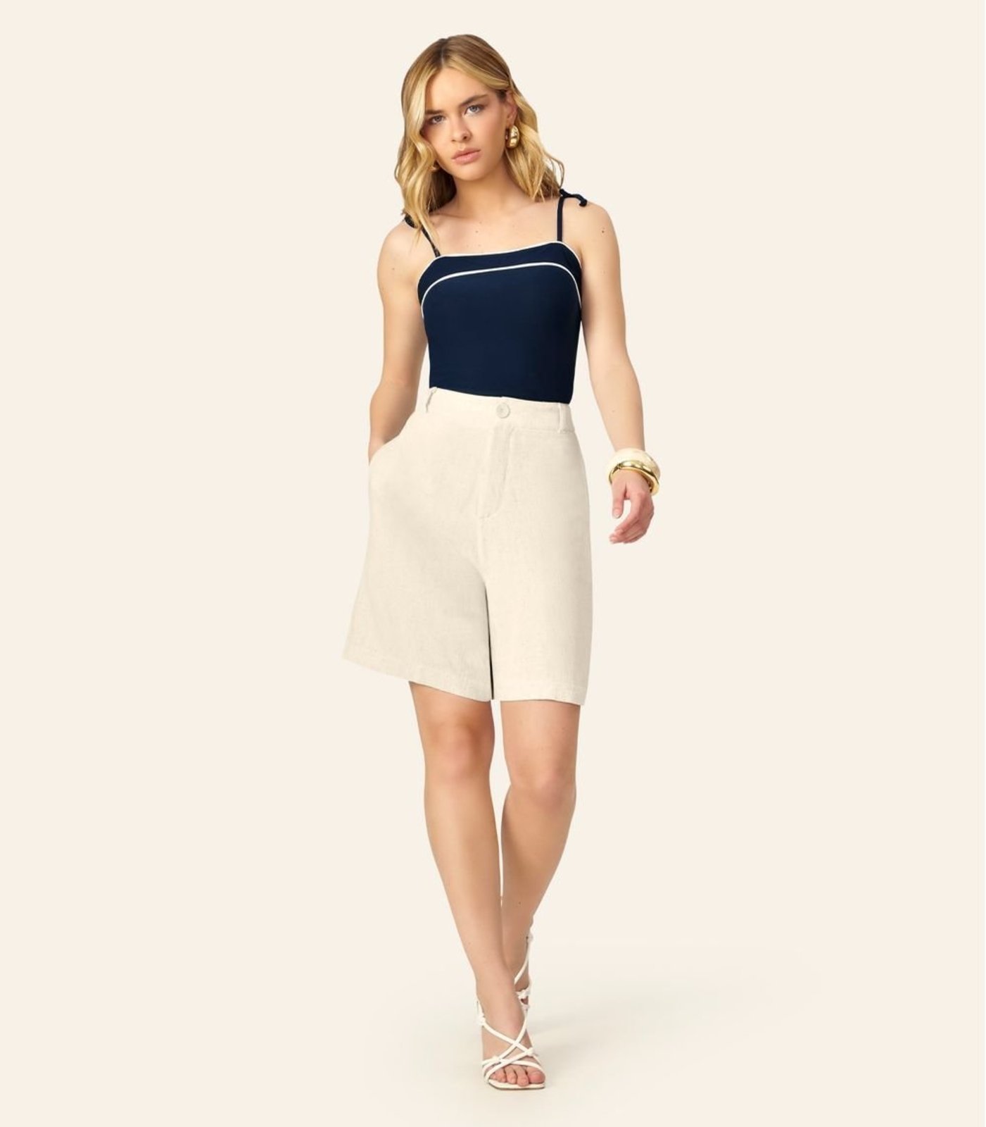Blusa Feminina De Alça Em Viscose Lisa Endless Azul