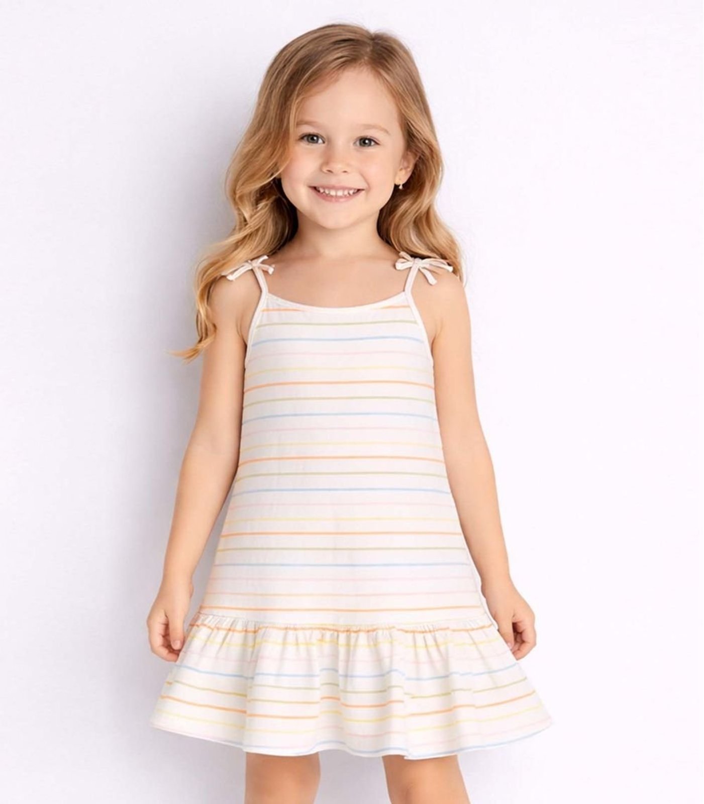 Infantil - Vestido Alça Com Laço Nas Pontas Select Azul