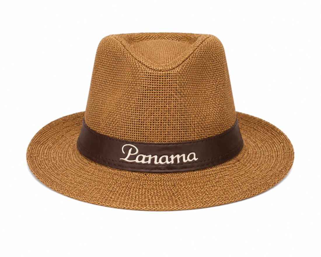Chapéu Panamá City Aba Média Casual Clássico Elegante Leve Unissex Atemporal Versátil Verão Fino Sofisticado - Marrom