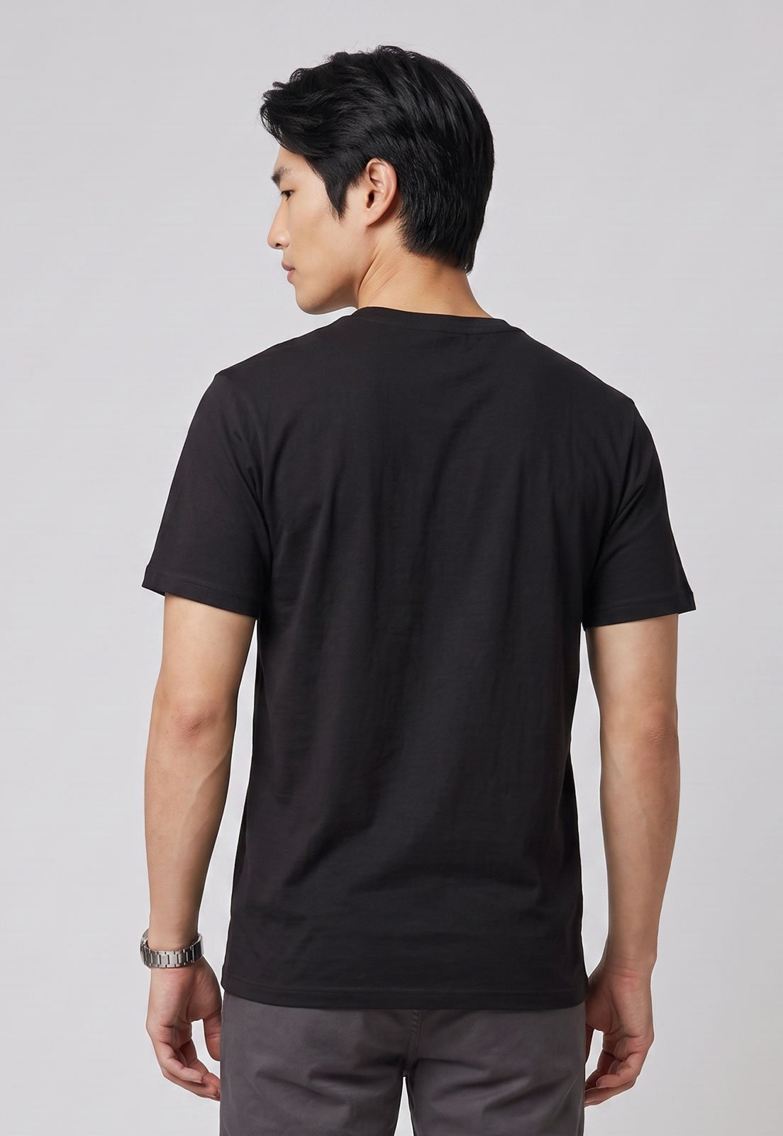 Camiseta Masculina Quiksilver Clicker Logo Cinza escuro