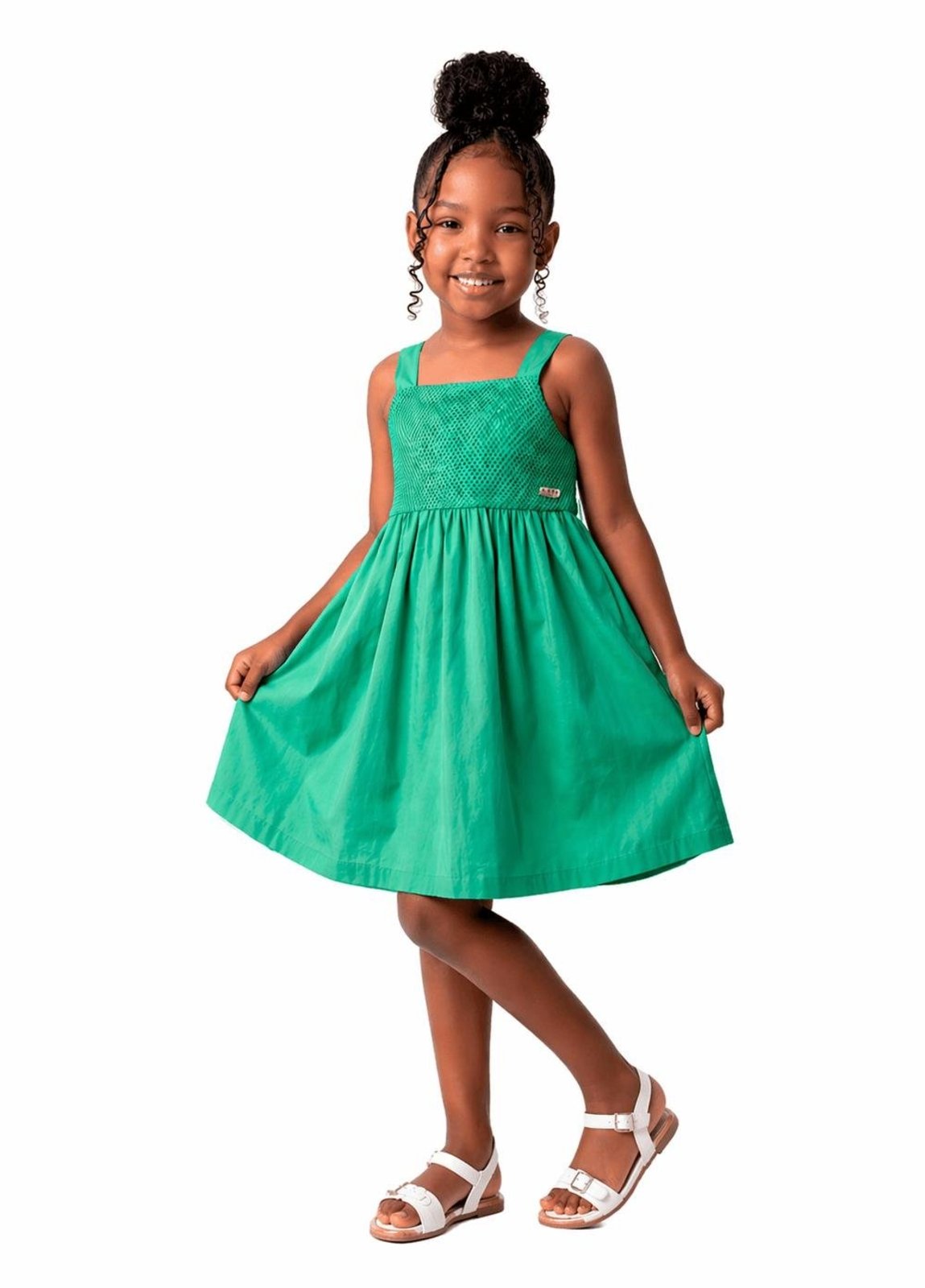 Infantil - Vestido Menina Colormix Alphabeto Verde Verde