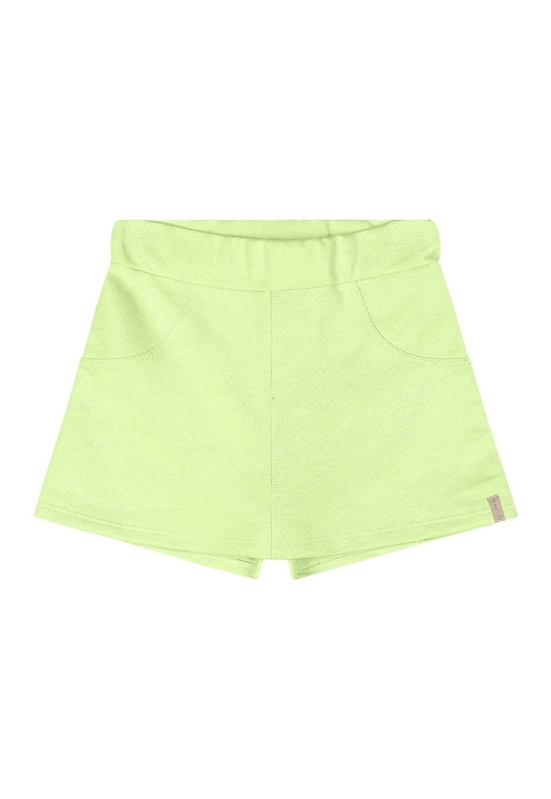 Infantil - Short-Saia em Moletom Menina Quimby Verde