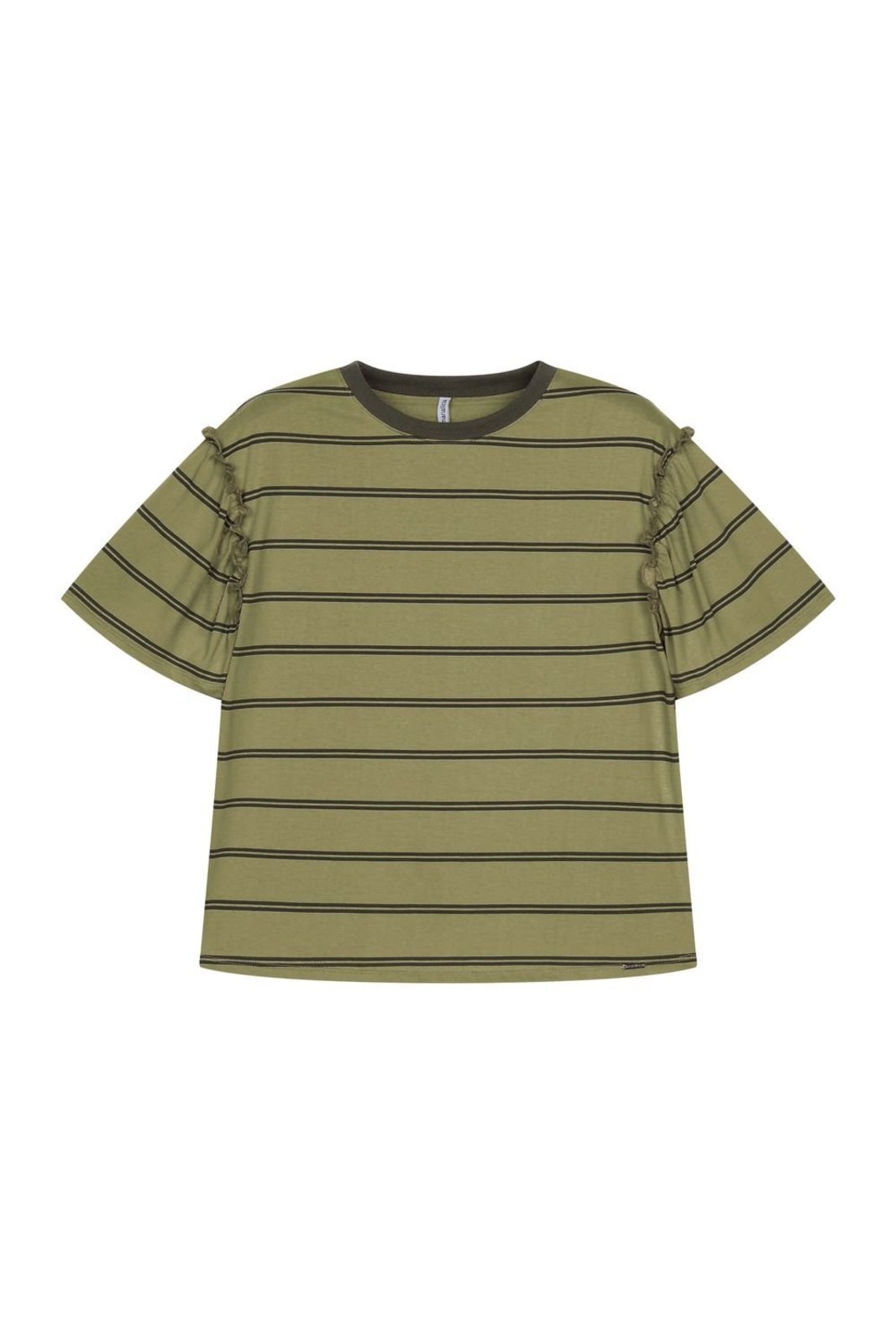 Blusa Feminina Listrada Com Franzidos Marialícia Verde