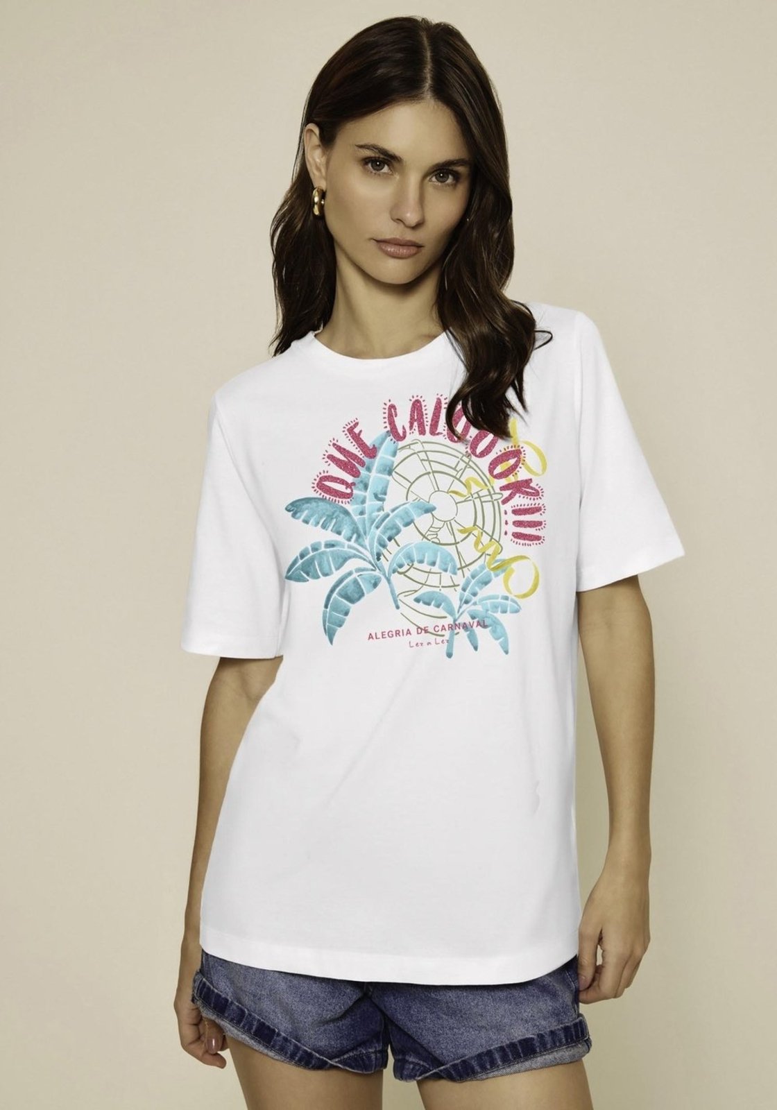 T-shirt De Mangas Curtas Em Malha Penteada