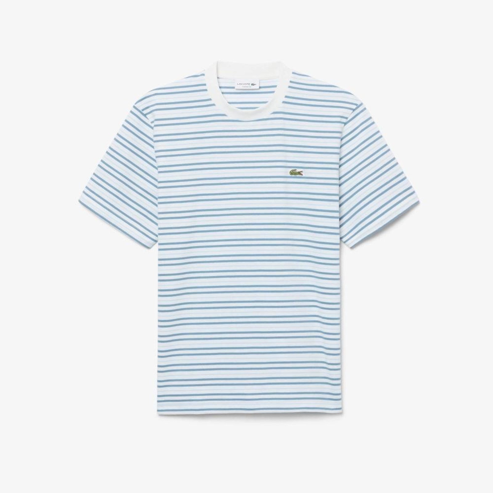 Camiseta de Algodão Lacoste Listrada Azul