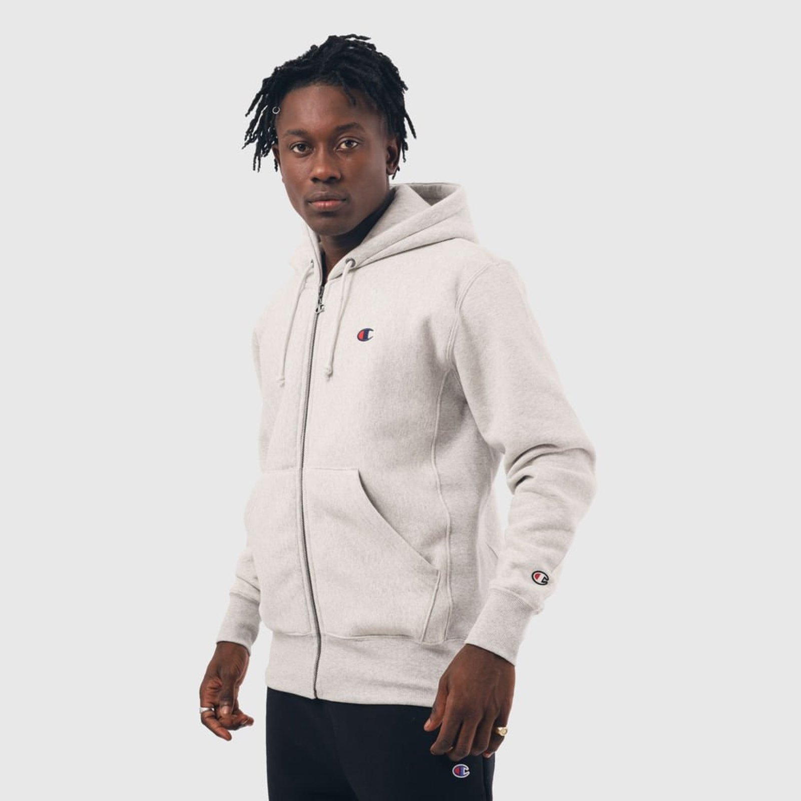 MOLETOM CHAMPION LIFE REVERSE WEAVE HOODIE ZIPER C LOGO