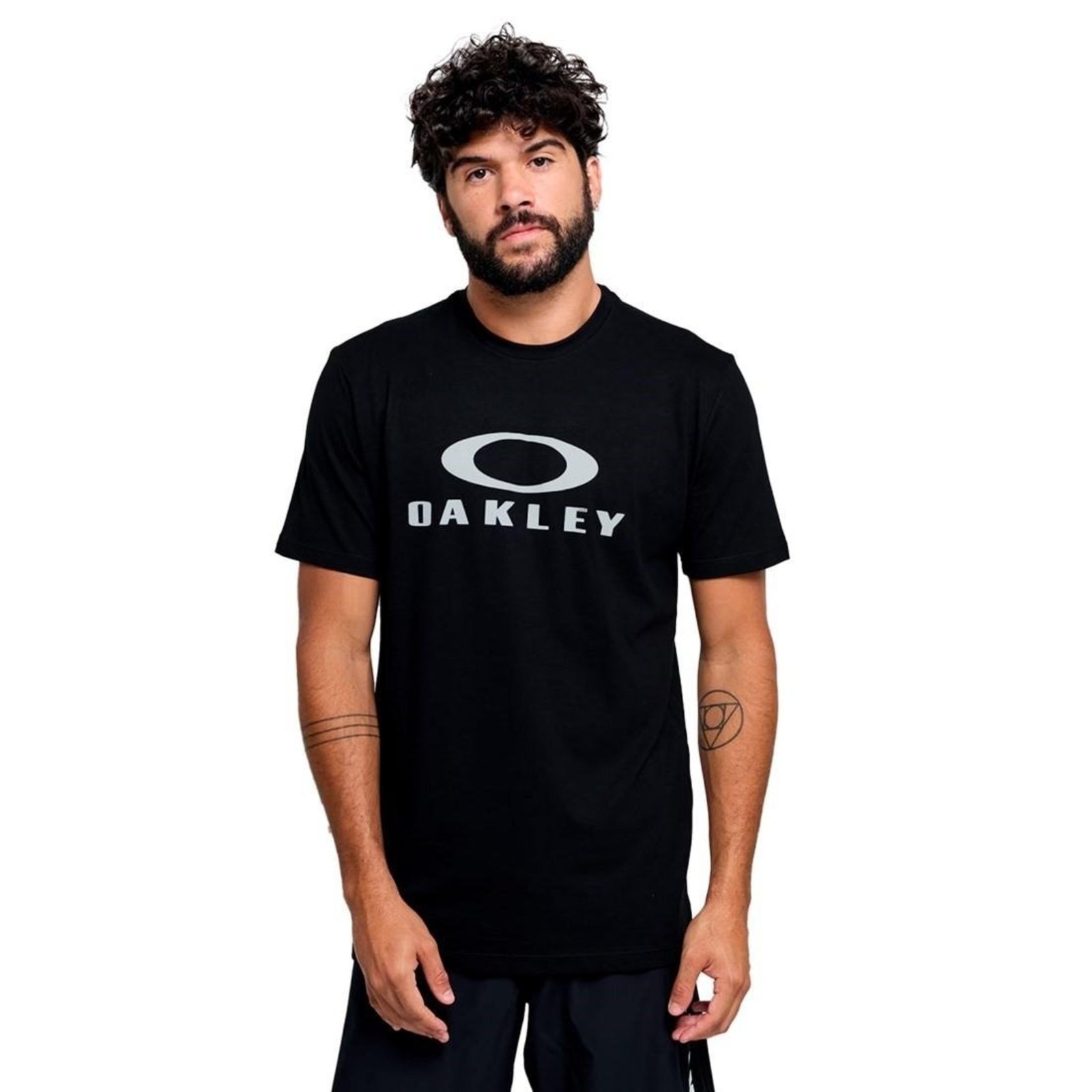Camiseta Oakley Masculina O-Bark Ss Tee Casual Preto
