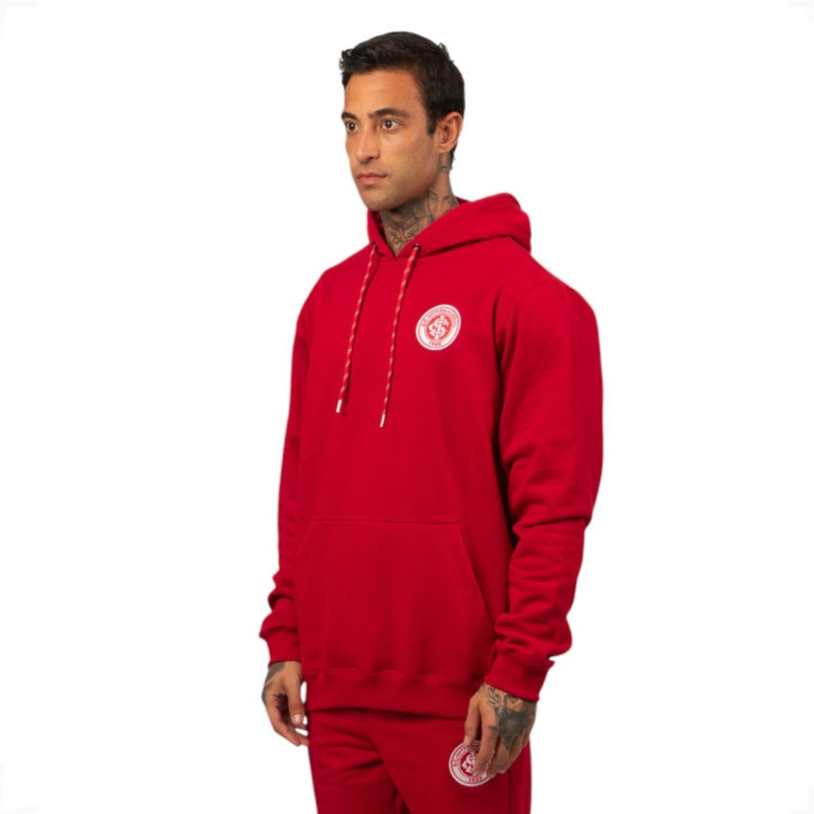 Blusa Moletom Canguru Masculino Internacional Oficial Escudo Surf Center Vermelho