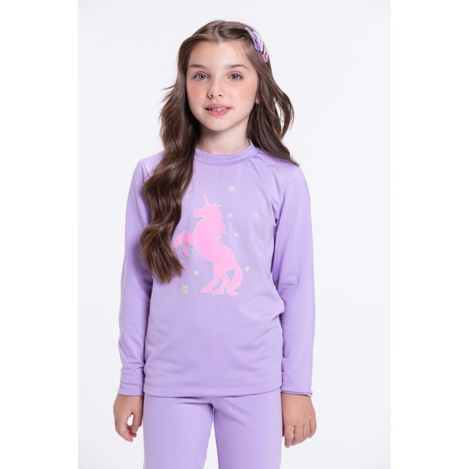 Vista 3 Infantil - Conjunto Térmico Brilha no Escuro Feminino VIDA COSTEIRA preto VIDA COSTEIRA preto