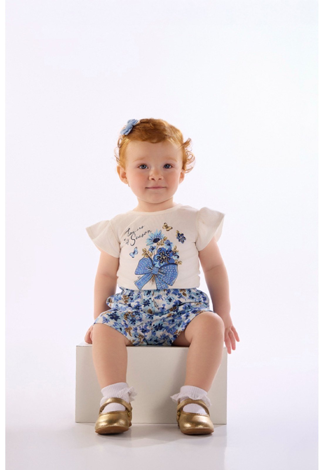 Infantil - Conjunto Blusa Short Quimby Branco