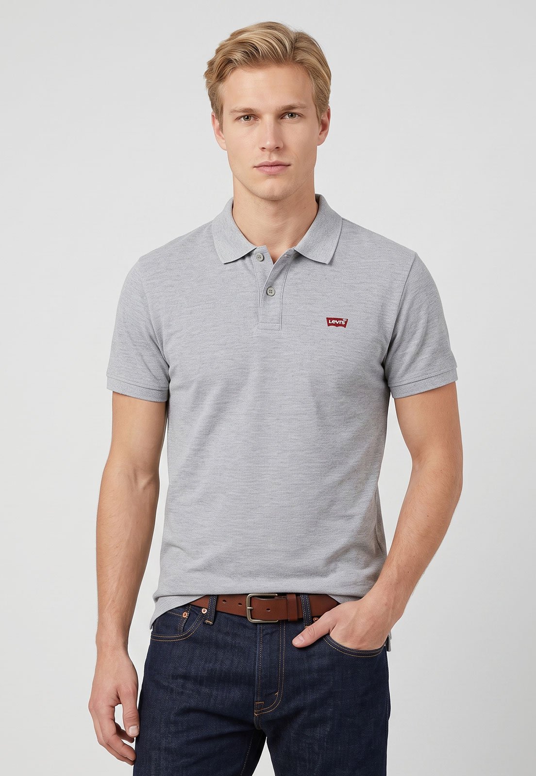 Camisa Polo Masculina Levis Housemar Cinza