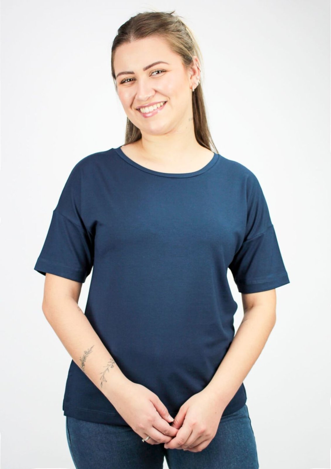 Blusa Pau a Pique Manga Curta Básica Azul Marinho MARINHO – P Pau a Pique
