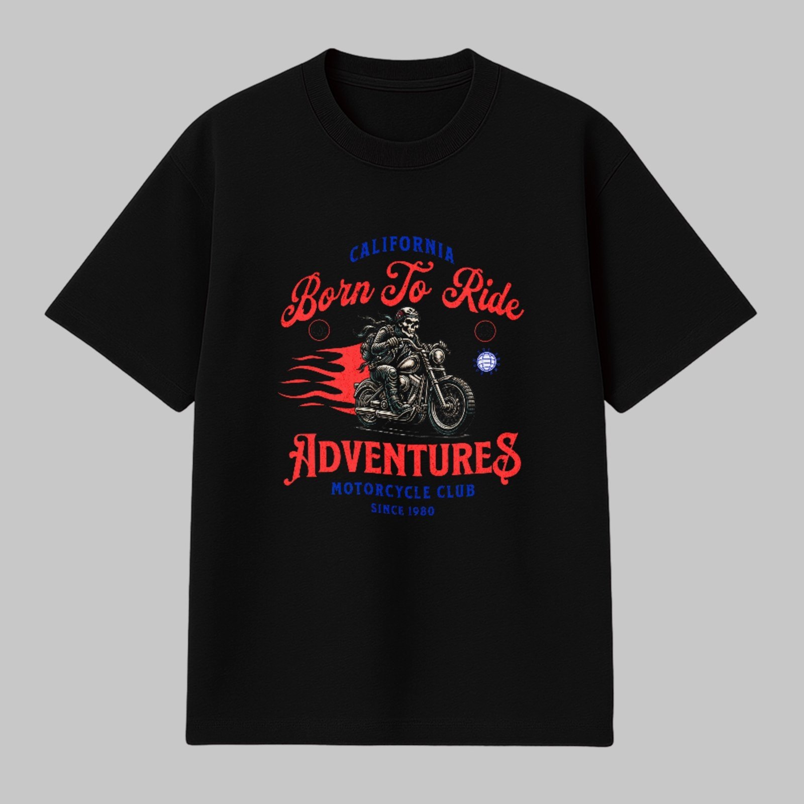 Camiseta Básica Born To Ride Adventures Unissex Preto