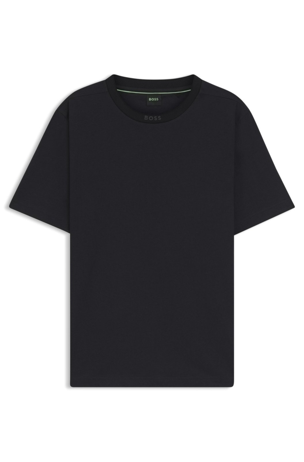 Camiseta Em Jersey De Algodão Com Gola Listrada