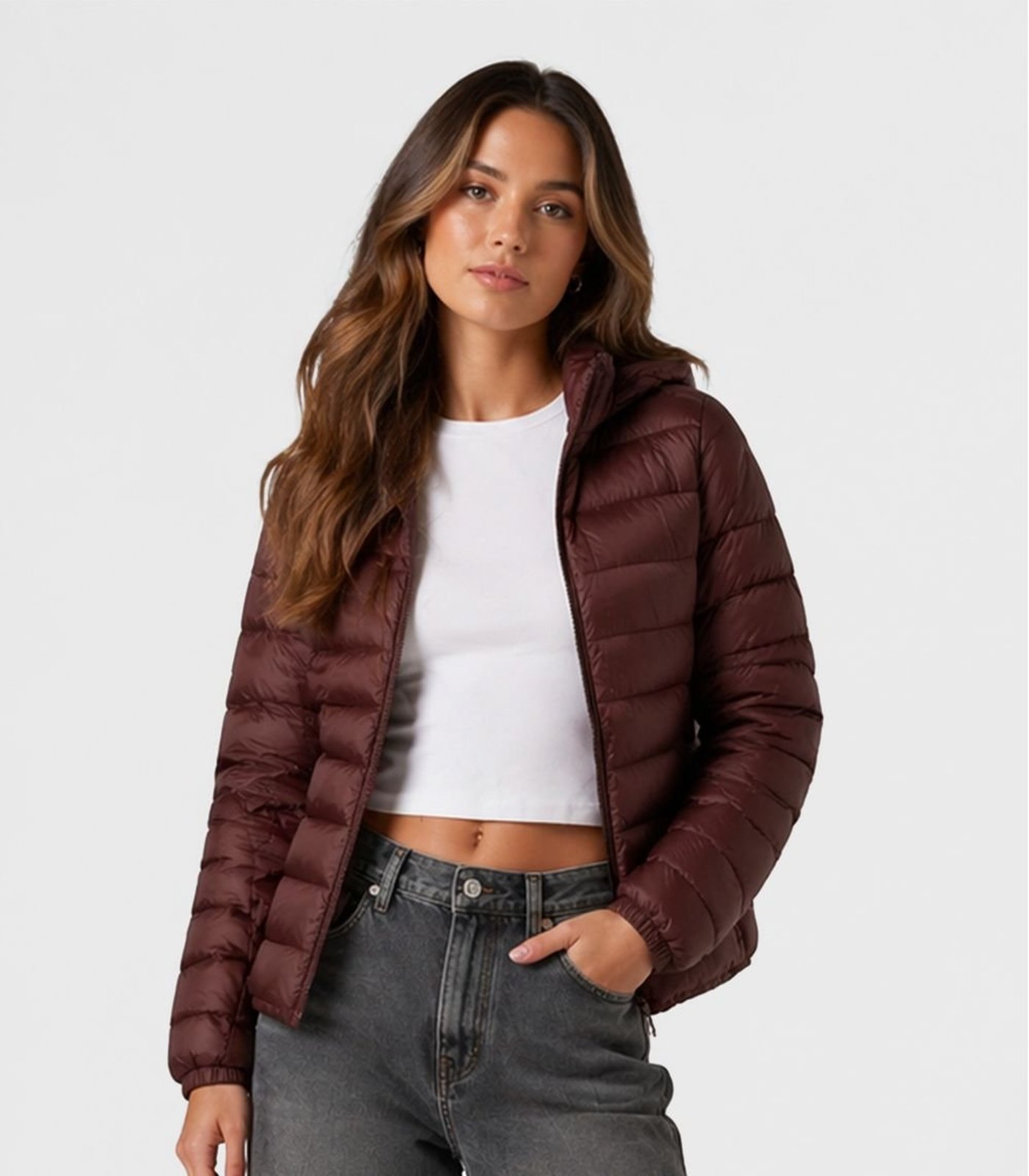 Jaqueta Juvenil Feminina Com Capuz Sea Surf Marrom