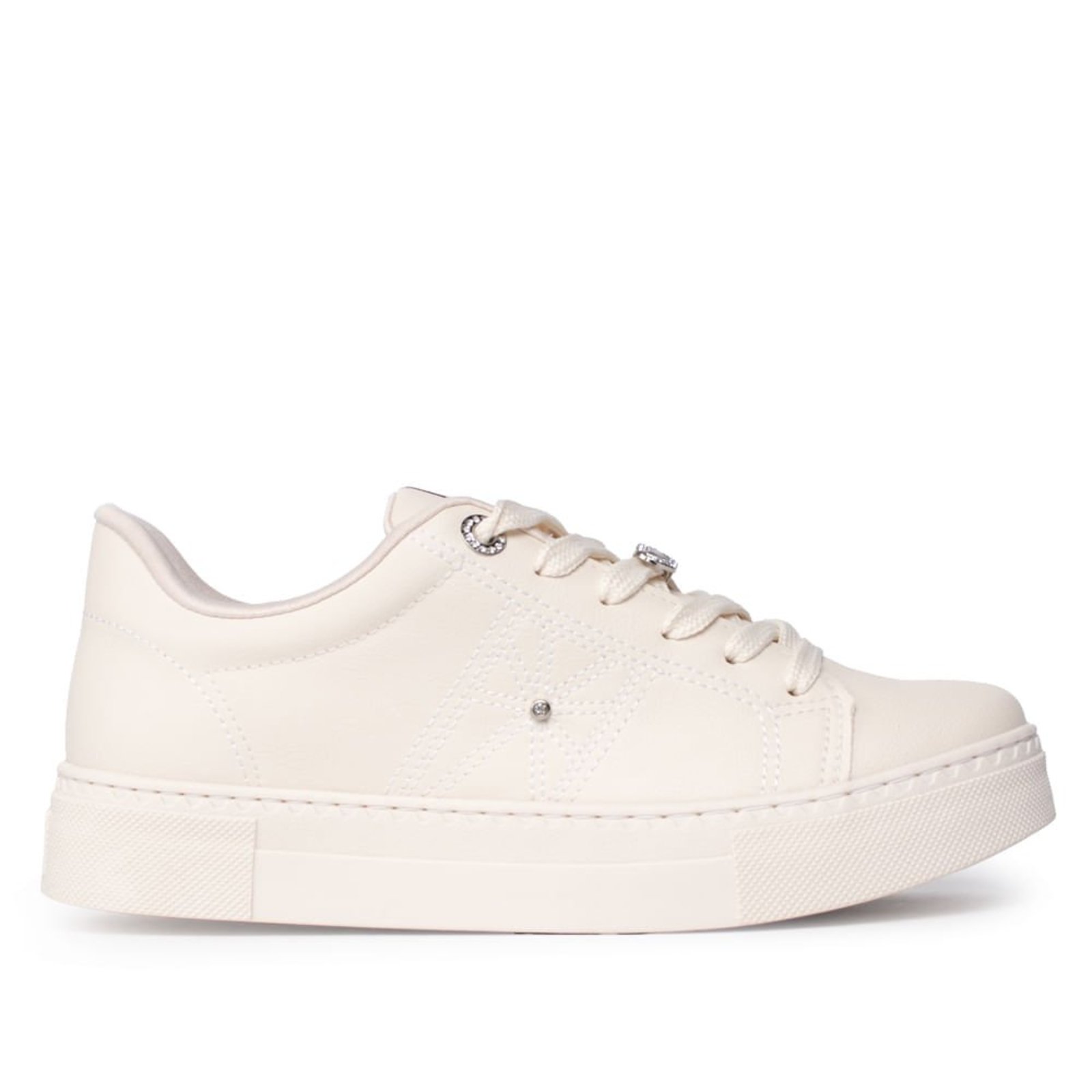 Tênis Feminino Via Marte Casual Pedrarias Off White
