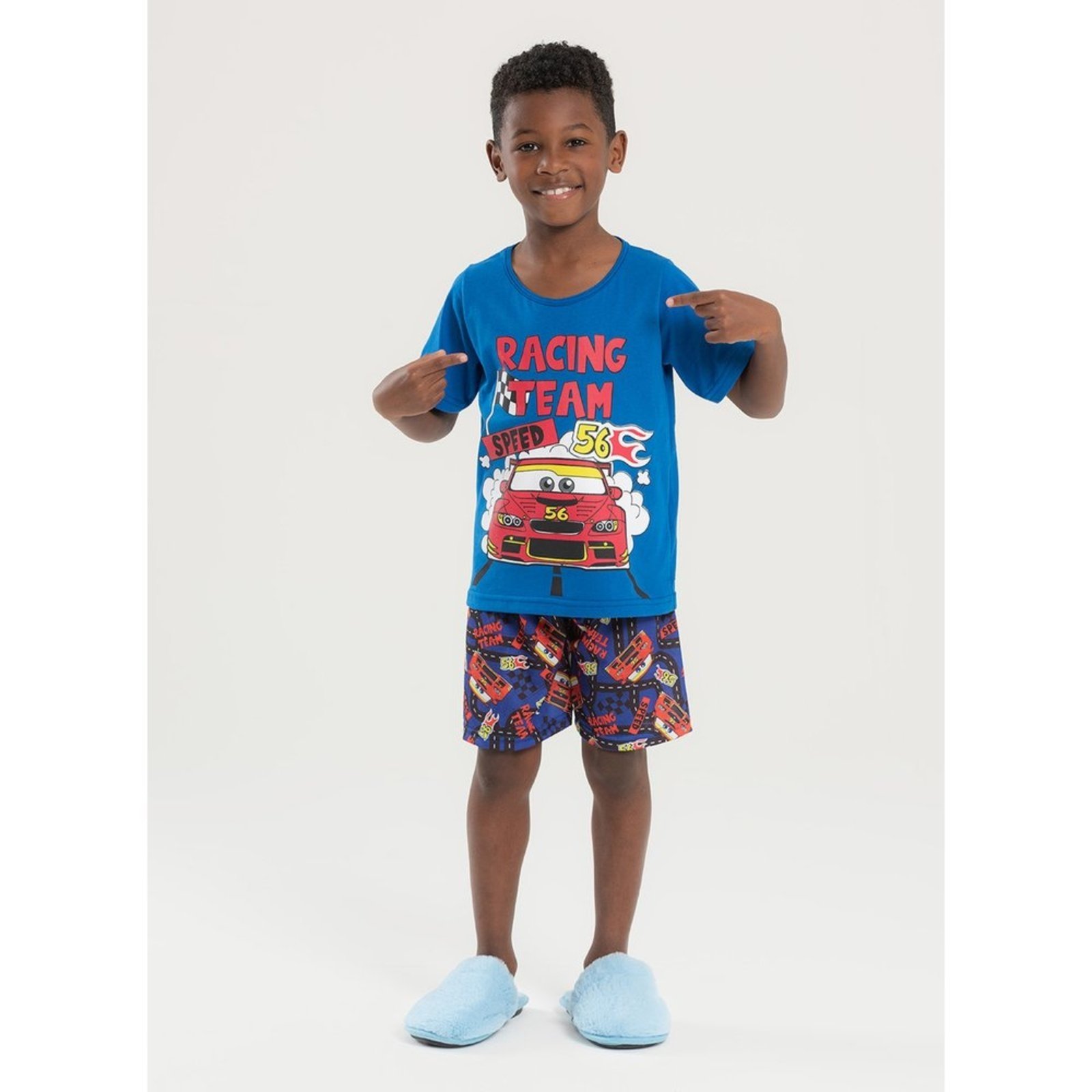 Pijama Verão Menino Royal Camiseta e Bermuda Carros