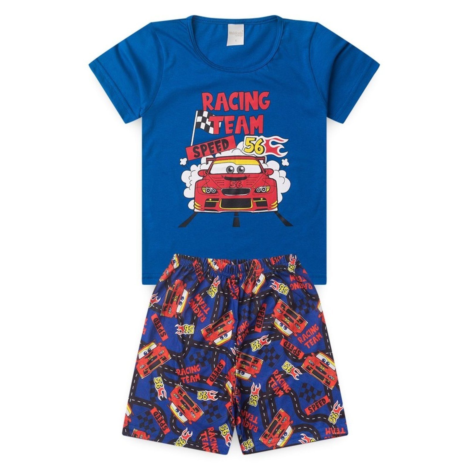 Vista 3 Pijama Verão Menino Royal Camiseta e Bermuda Carros Molekada azul royal Molekada azul royal