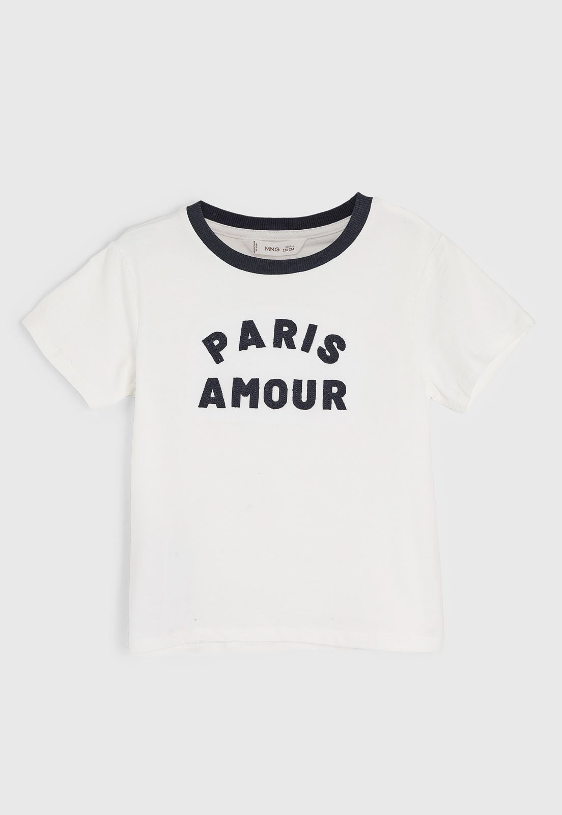 Infantil – Camiseta Manga Curta MANGO Estampada Branca