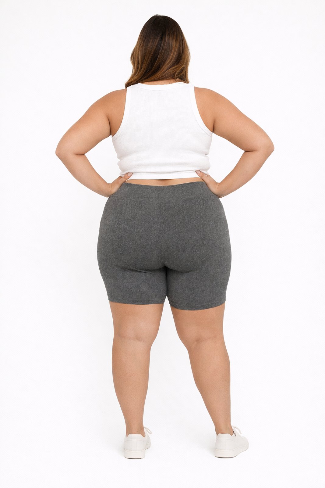 Vista 3 Short Legging D Bell Outlet Fashion Plus Size Cintura Alta Feminino Suplex Zero Transparência azul D BELL OUTLET FASHION azul