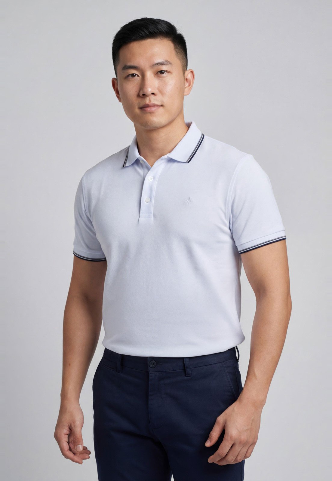 Polo Masculina Dudalina Detalhe Gola Branca