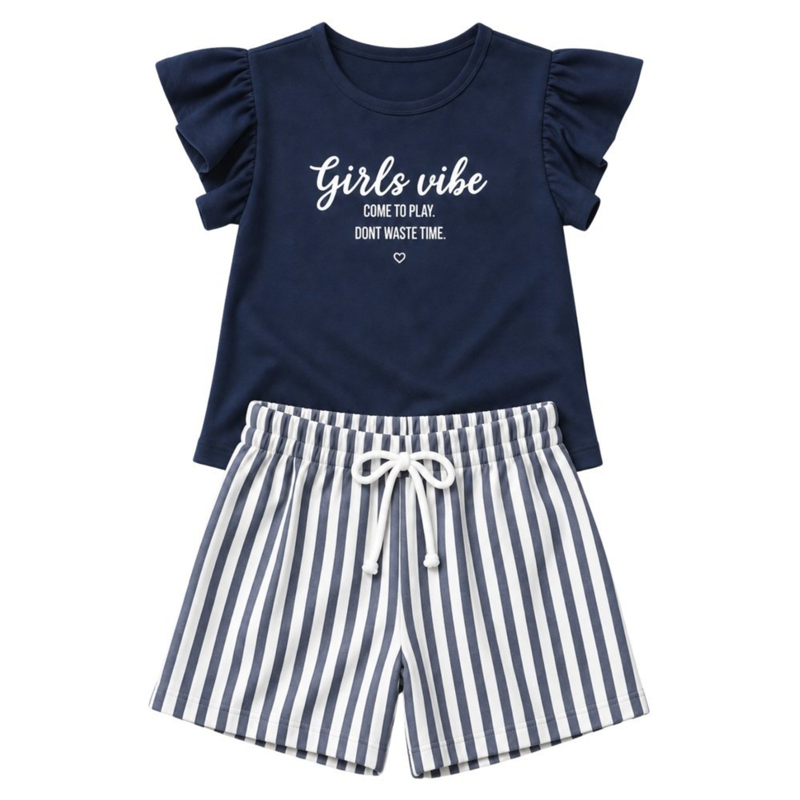 Infantil - Conjunto Menina Blusa Cotton Bermuda Moletinho Eco
