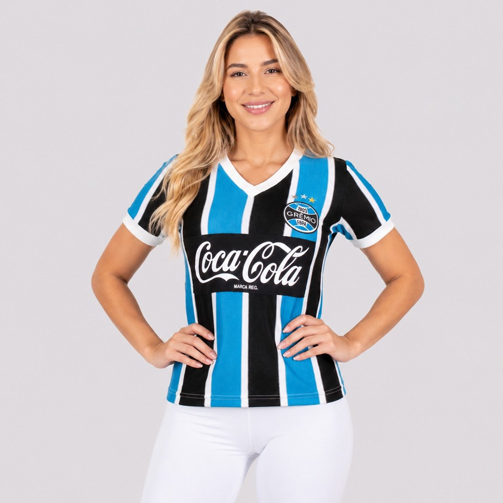 Camisa Grêmio Retrô 1989 Nº 8 Feminina Azul