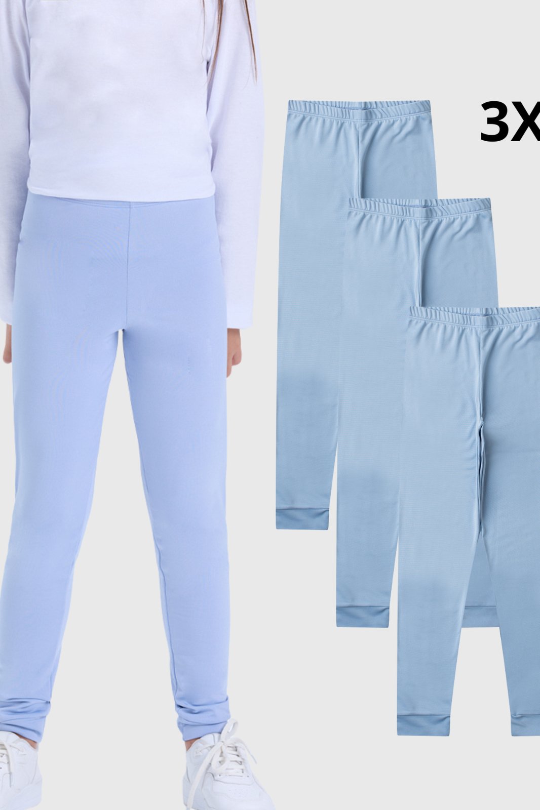 Infantil - Kit 3 Calças Legging Térmica Inverno Peluciada