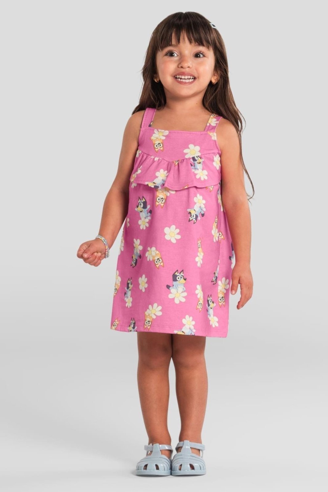 Vista 2 Infantil - Vestido menina da Bluey Brandili Brandili rosa