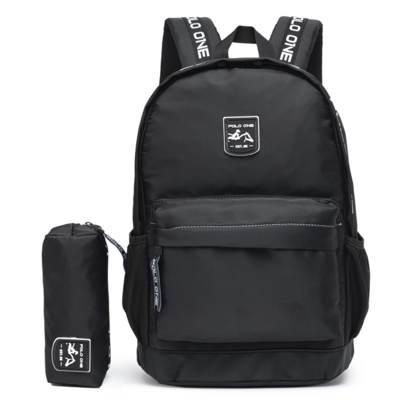 Mochila Escolar Polo One Reforçada Estojo Organizador Lápis Preto