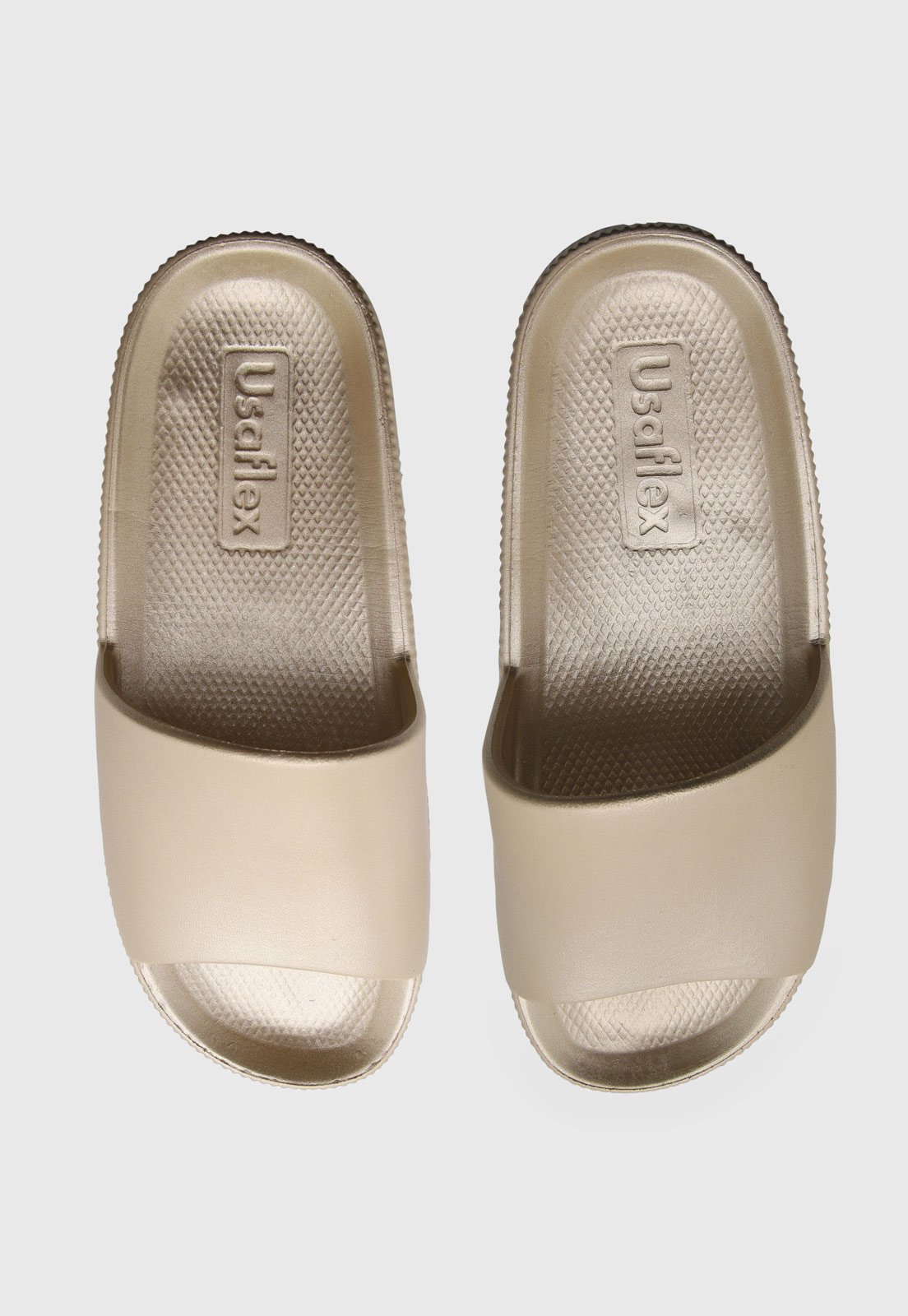 Chinelo Feminino Usaflex Slide Metalizado Dourado