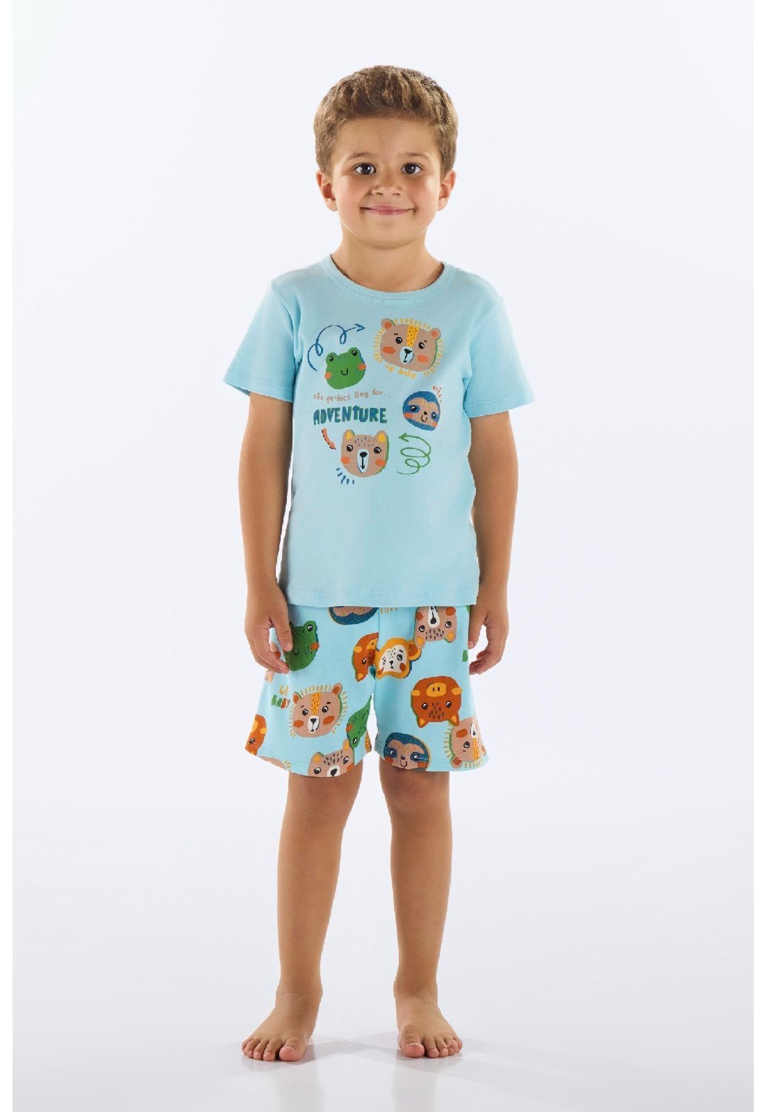 Vista 2 Pijama em Suedine Masculino Up Baby azul Up Baby azul