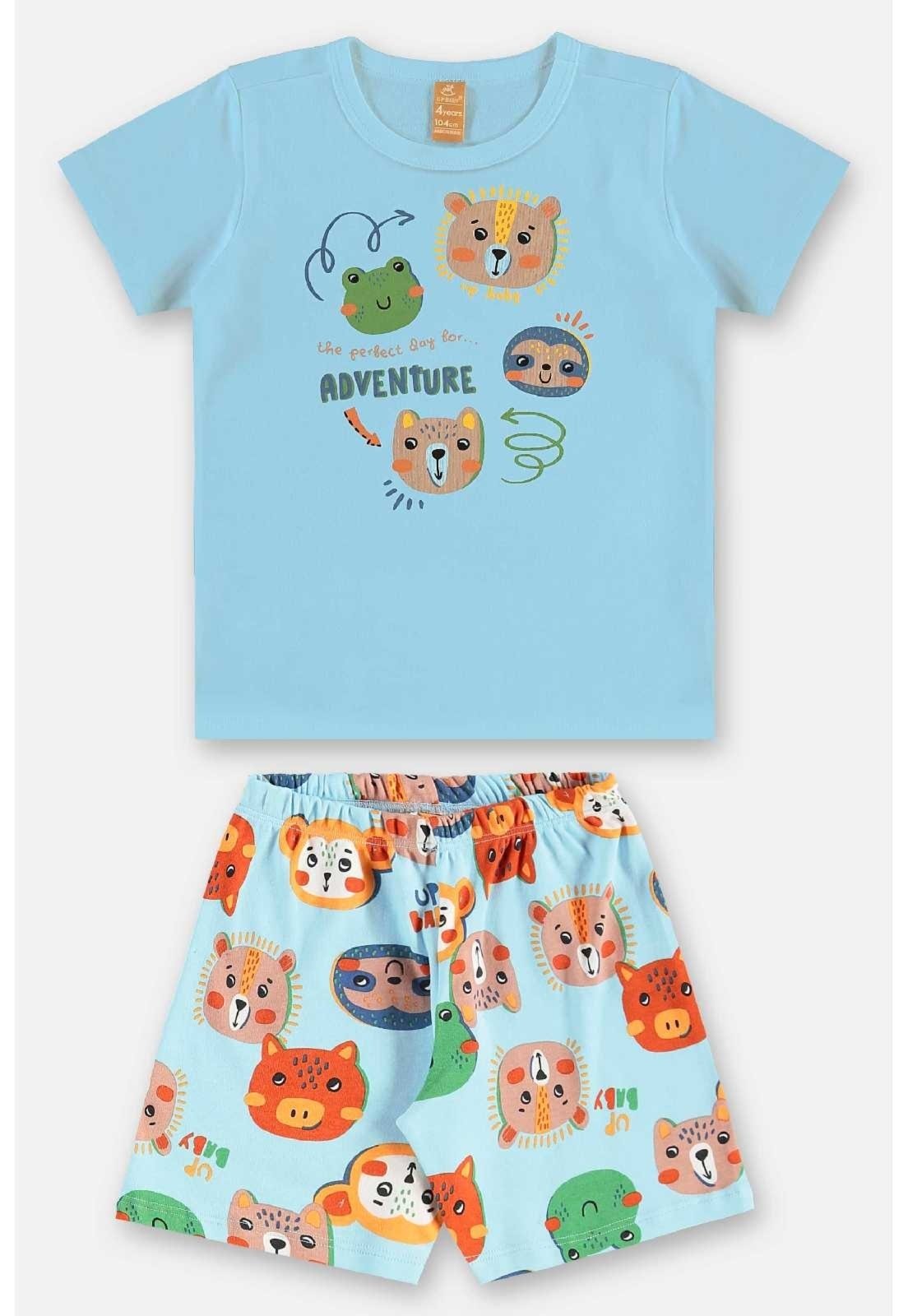 Vista 3 Pijama em Suedine Masculino Up Baby azul Up Baby azul