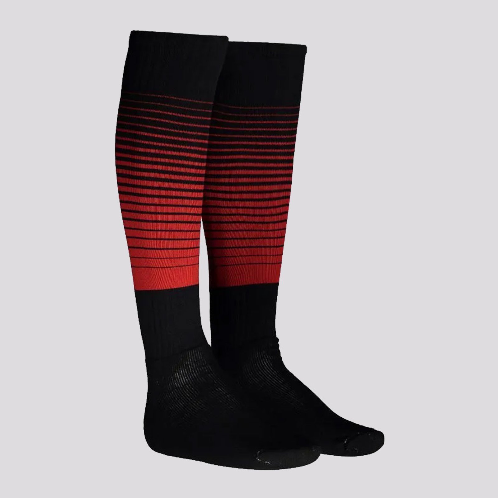 Meião Kanxa Profissional Degradê Preto e Vermelho