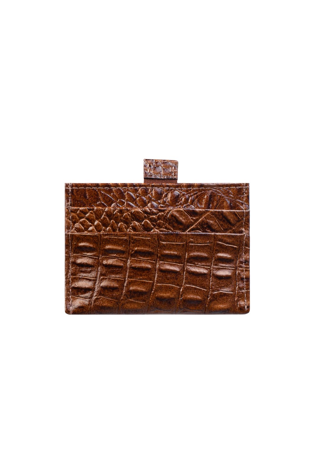 Porta cartões de couro croco Ianna 8x10cm – Whisky