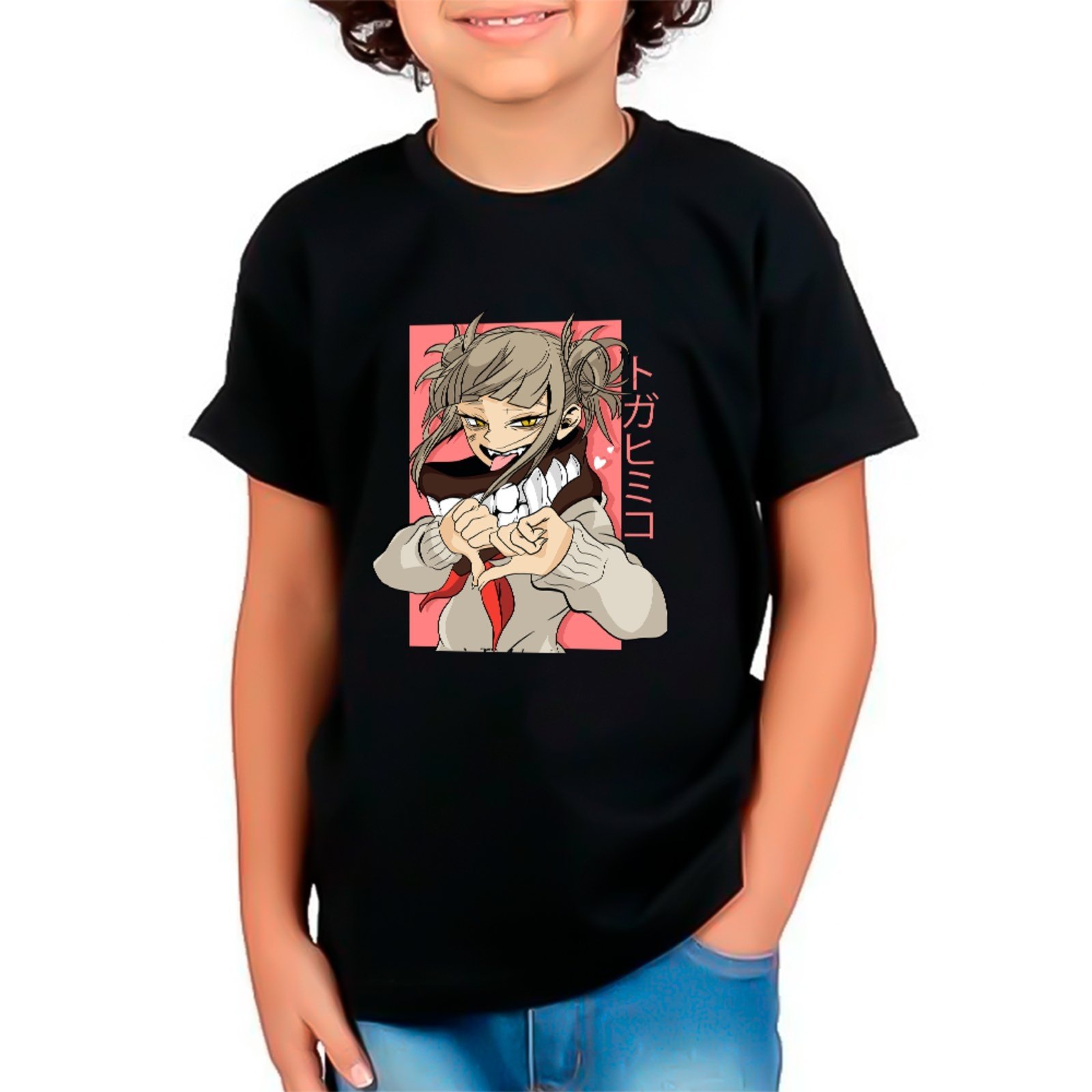 Infantil - Camiseta Unissex Coleção Anime Boku No Hero Himiko Toga Preto