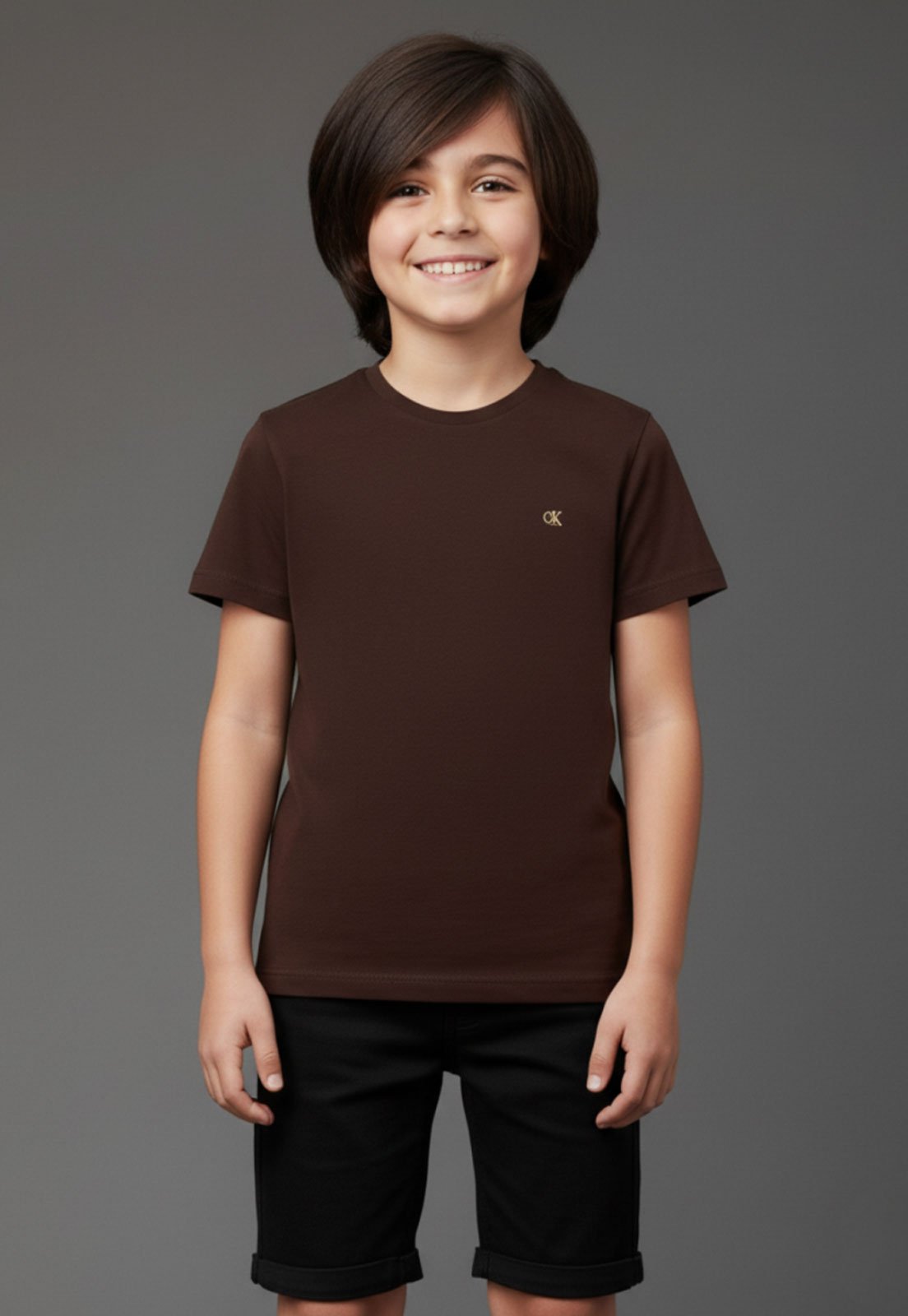 Infantil - Camiseta Calvin Klein Marrom