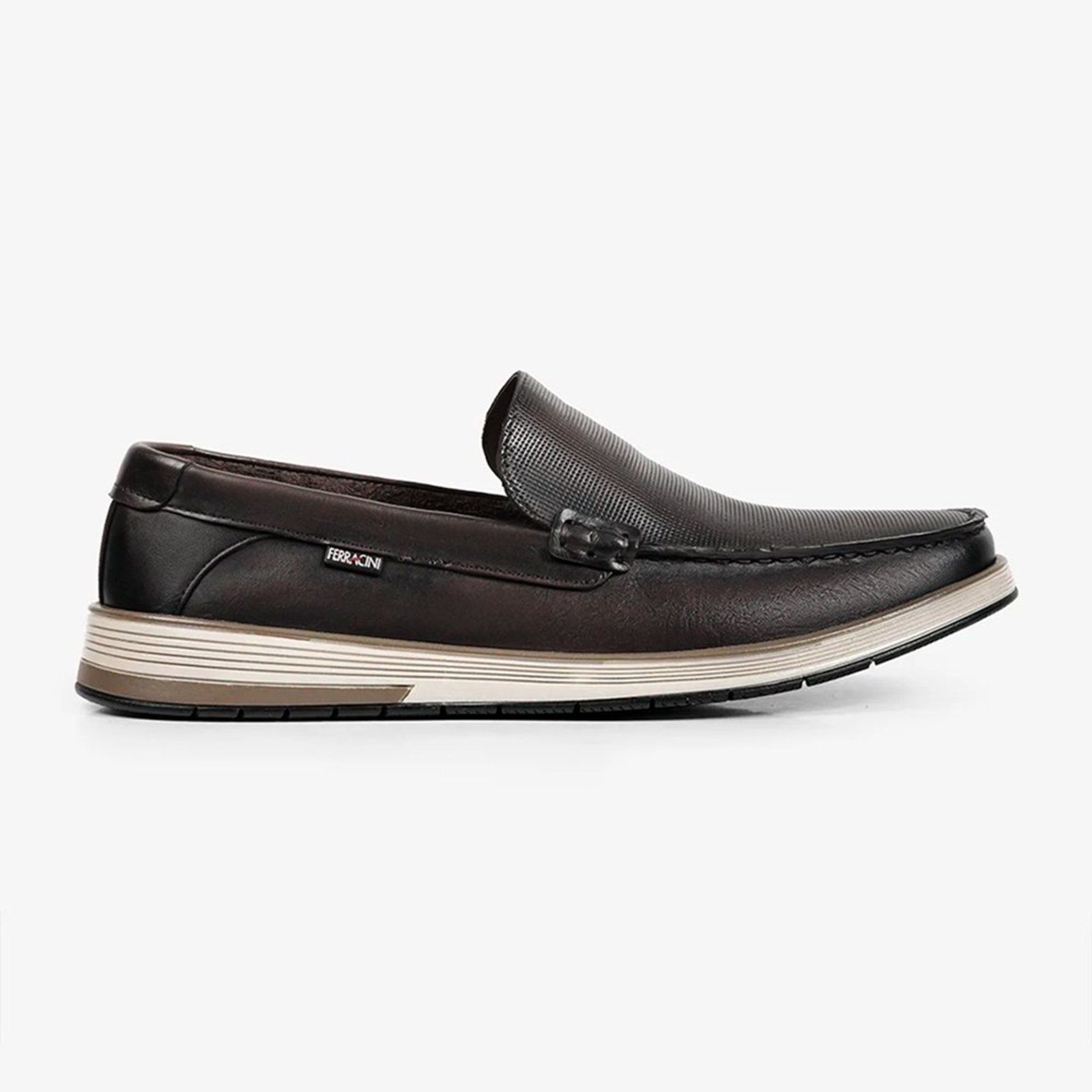 Sapato Couro Ferracini Ultra Summ 6989 657B Marrom Masculino