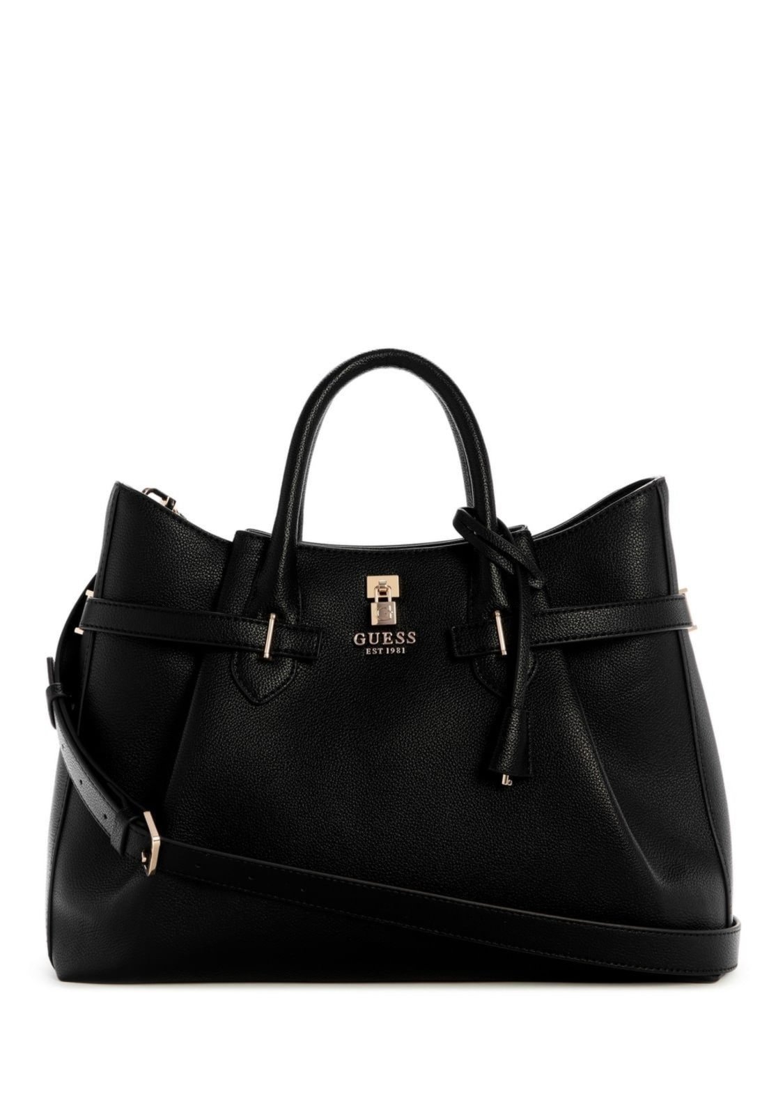 Vista 2 Bolsa Guess Yesba Girlfriend Satchel preto Guess preto