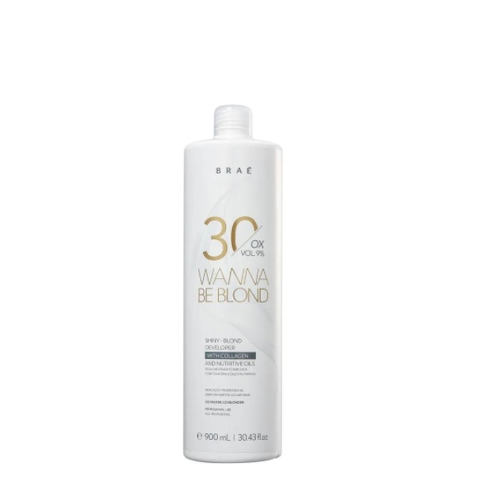 Vista 3 BRAE Wanna Be Blond Água Oxigenada 30 Volumes 900ml+Água Oxigenada 40v 900ml+2 Pó Descolorante 500g multicolorido BRAÉ multicolorido
