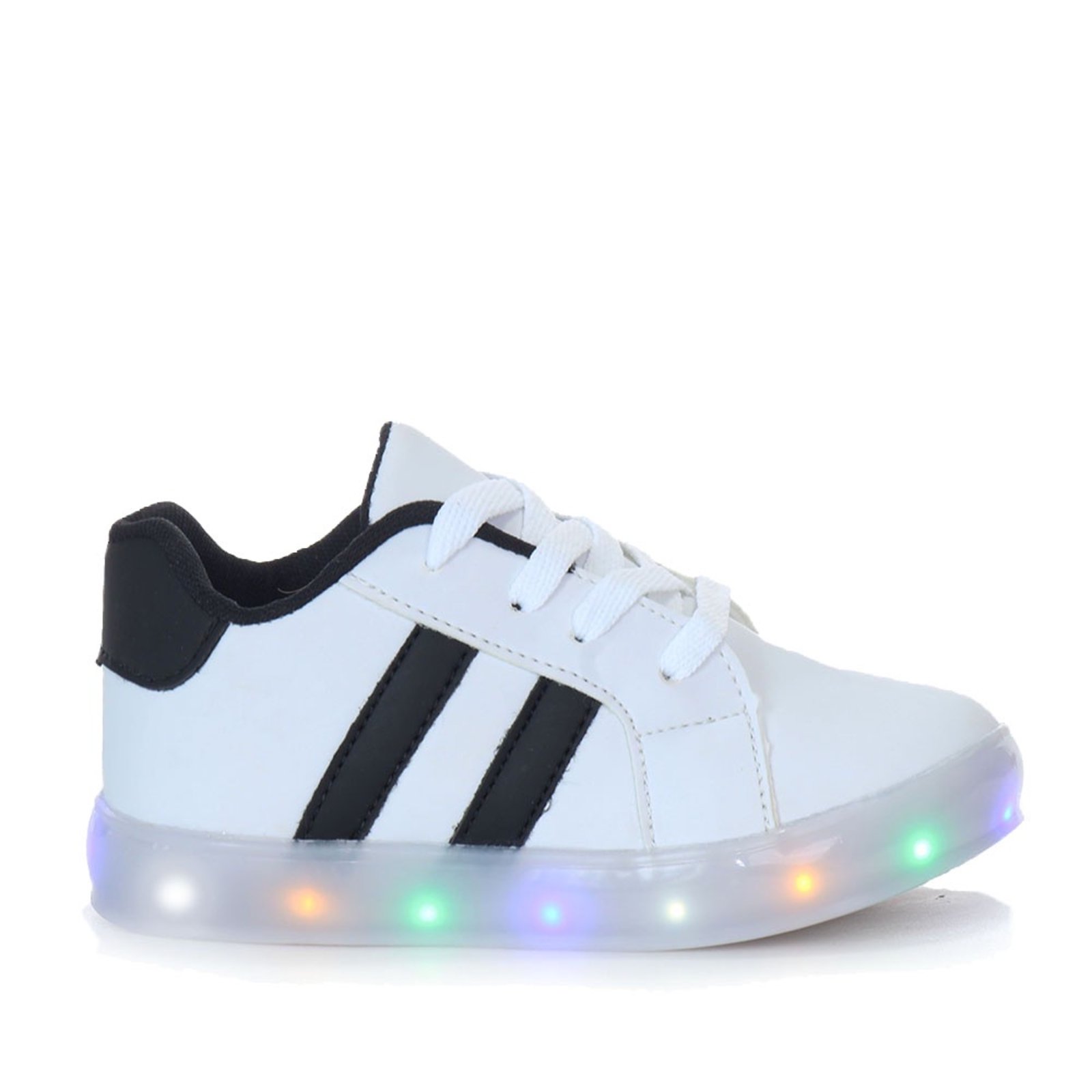 Infantil - Tênis Calçadp de Led Luz Pisca Masculino Branco ou preto Pemania