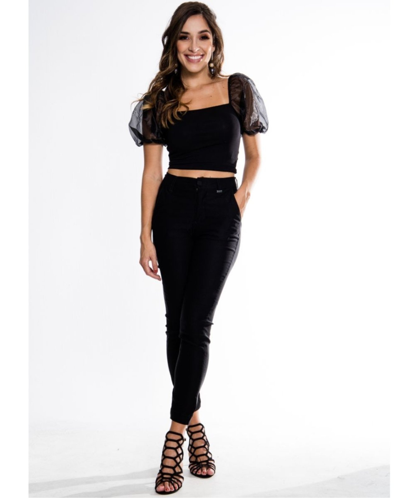 Calça Feminina Alfaiataria Razon Jeans Preto